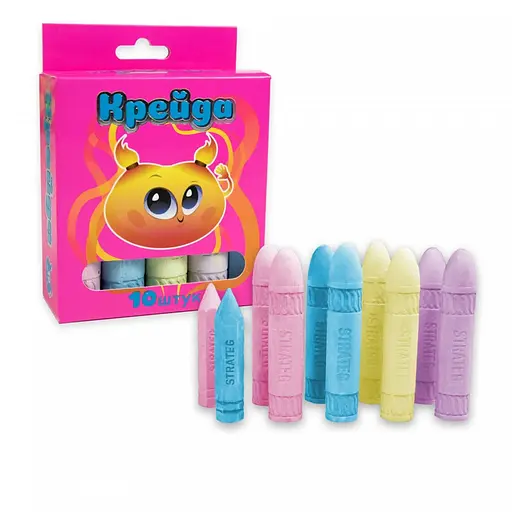 Мелки "Шар" Strateg 50118, 10 штук, разноцветные - фото 1