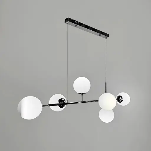 Люстра видовжена хромованому корпусі на 6 плафонів (тип В) | Line F | Арт. SGJ7/6B CH+WT - фото 5