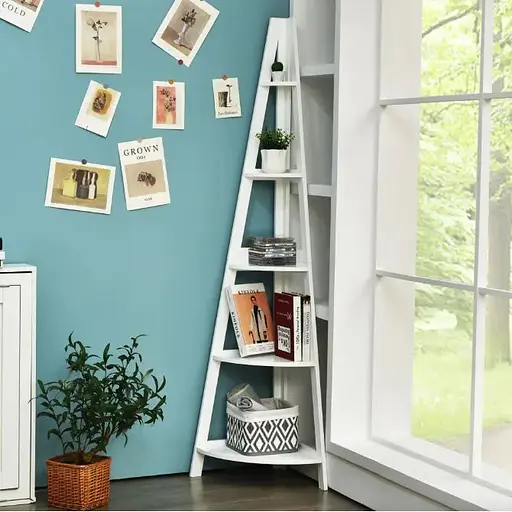 Стеллаж Costway Solo угловой для цветов белый - фото 5