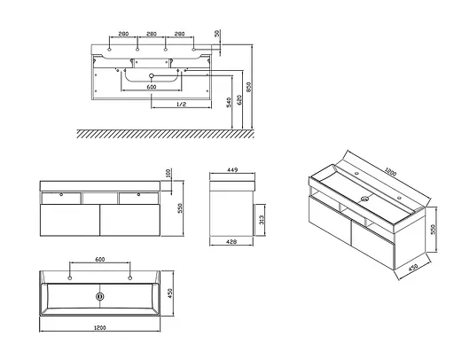 Тумба під умивальник Ravak SD Natural 1200 X000001053 Білий - фото 5