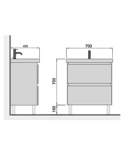Тумба Мойдодир Палермо 70-U Vivace 70 з умивальником Білий - фото 2