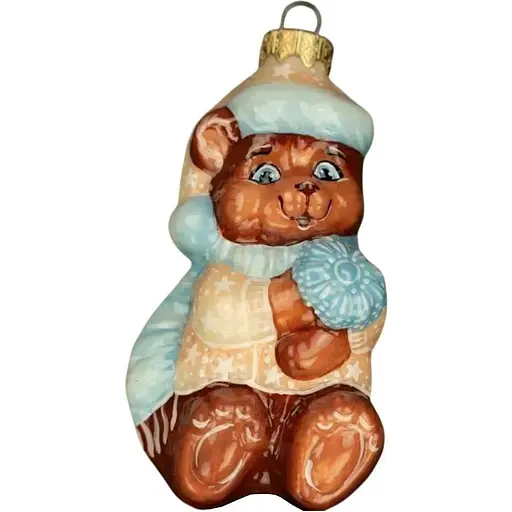 Ялинкова прикраса Різдвяні історії Тато-ведмідь скло (4820001154764)