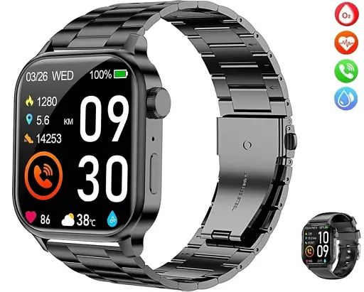 Смарт-годинник SENBONO G93 Black (пульсоксиметр, дзвінки) 2 ремінці - фото 2