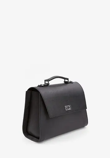 Жіноча шкіряна сумка Classic чорна Саф'яно - фото 7