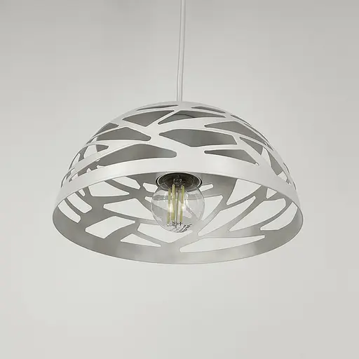 Світильник Лофт із білим різьбленим плафоном Ø 20 см | Арт. MJ 193-200 WT | Line F - фото 4