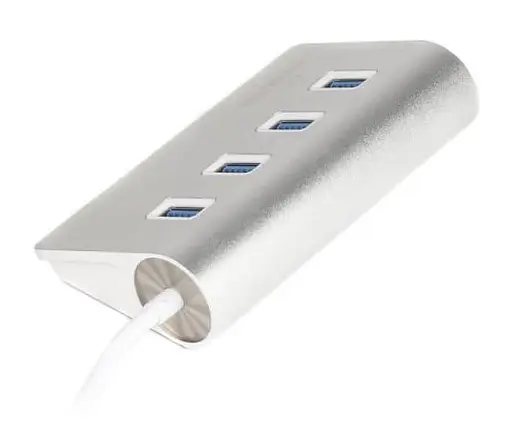 USB-Хаб Maxxter USB Type-C 4хUSB3.0 Silver (HU3С-4P-01) - фото 3