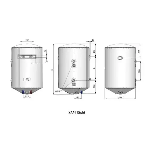 Бойлер комбинированный накопительный водонагреватель WHP Sam 80 Right - фото 4