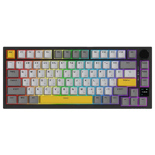 Клавиатура игровая механическая беспроводная Ajazz AK-820B PRO Black RGB Flying Fish Switch Hot-Swap 2.4G/Bluetooth/USB