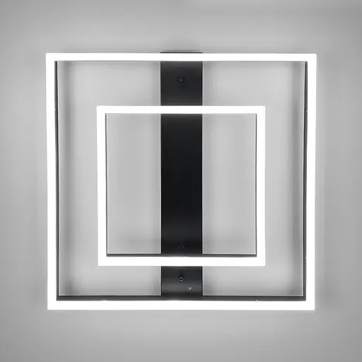 Сучасний LED-світильник у чорному корпусі із двох квадратів 50х50 см | Line F | Арт. 331-500 BK - фото 5