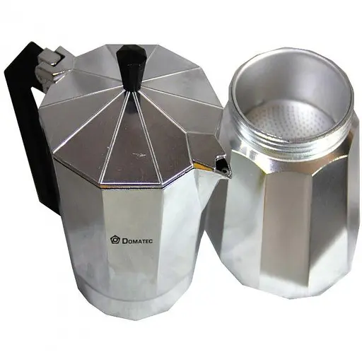 Гейзерная кофеварка для плиты Domotec DT-2709 на 9 чашек из алюминия для заваривания кофе - фото 2