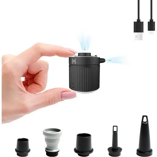 Портативний електричний повітряний насос для надування і здування з батареєю і кабелем USB C