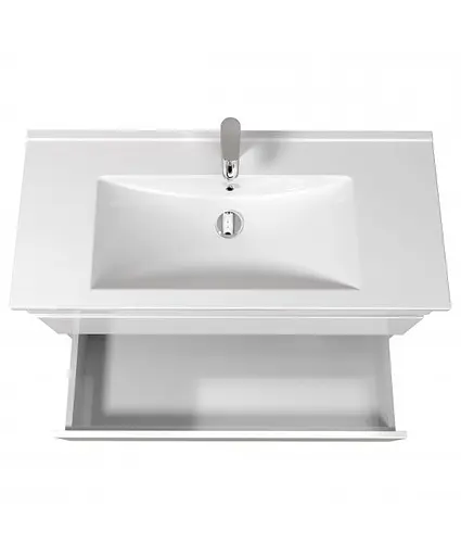 Тумба Мойдодир MoonShine 100 з умивальником Su-100 на ніжках Білий - фото 4