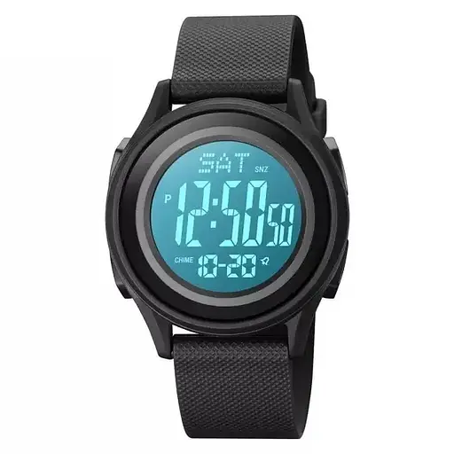 Чоловічий спортивний наручний годинник Skmei 1893 (Чорний з білим циферблатом) - фото 3