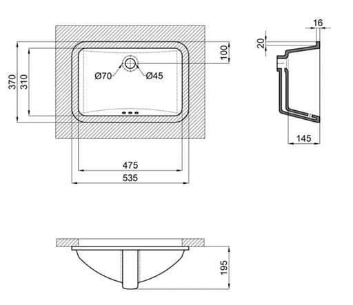 Раковина Qtap Stork без донного клапана QT15116032WN - фото 5