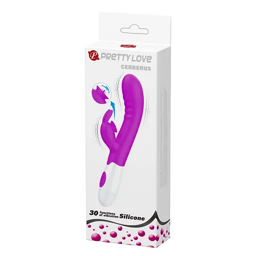 Вібратор-кролик Pretty Love Cerberus Licking Vibrator 20.6 см фіолетовий - фото 7