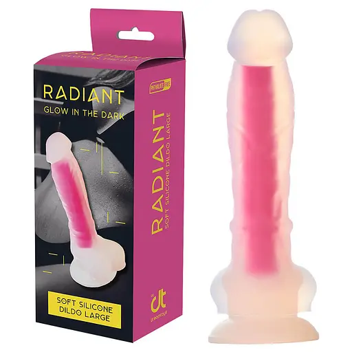 Неоновый фаллоимитатор Radiant Glow In The Dark 21 см фиолетовый - фото 7