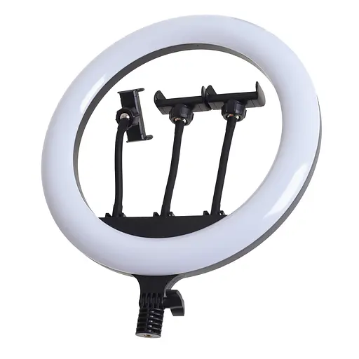 Кольцевая лампа блогера Brille с 3 держателями LED 24W CCT 36 см (TE-053) - фото 11