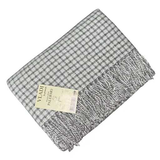 Плед вовняний Vladi Палермо 140x200 біло-сірий (118528) - фото 1