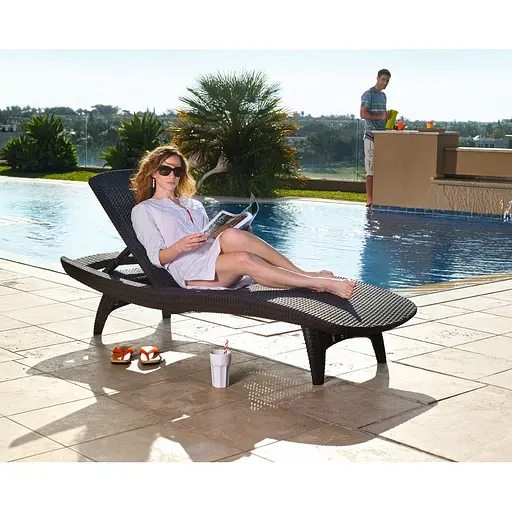 Шезлонг пластиковый Keter Pacific, коричневый - фото 8