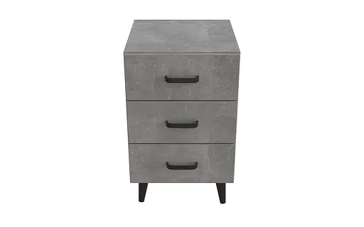 Тумба Вива 3 на конусных ножках Ferrum-decor 56,5x35x40 Черный металл ДСП Бетон 16 мм (FRD-106817) - фото 2