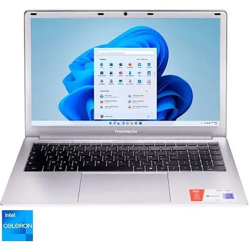 Ноутбук Thomson Neo N15 UA-N15C8SL512 з процесором Intel Celeron N5100 pana la 2.8 GHz, 15.6", HD, 8GB DDR4, 512GB SSD, Intel UHD графікою, Windows 11 Home, сріблястий
