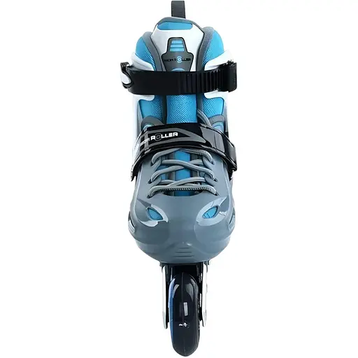 Ролики Profi A4151-M-G 22.5 см, заднє гальмо, поліуретан, шнурівка + бакля, 35-38 сіро-блакитні - фото 2