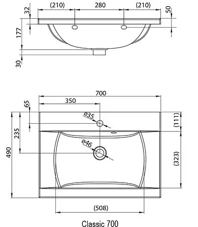 Умивальник Ravak Classic 700 XJD01170000, Білий - фото 5