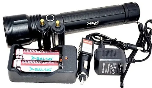 Фонарь ручной X-Balog BL-P58-P50 zoom + ЗУ220/12В + 2х18650 + 5 режимов