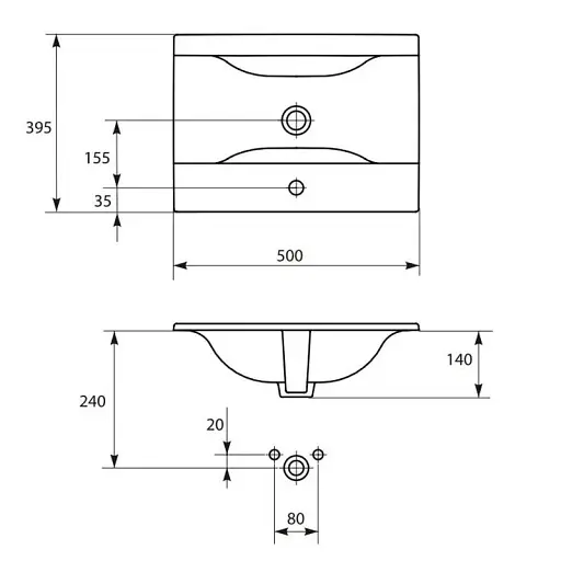 Умивальник меблевий Cersanit Ontario 50 см K669-001 30412 - фото 4