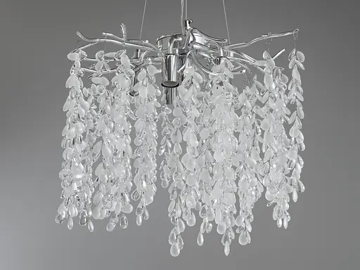 Кришталева люстра Гліцинія з алюмінієвим каркасом на 6 ламп, хром - фото 1