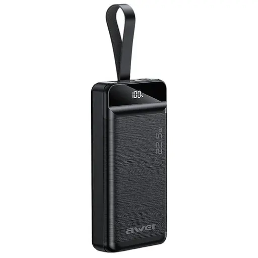 Зовнішній акумулятор Awei P140K 30000 mAh 22.5W чорний - фото 1