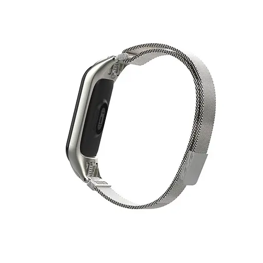 Ремешок для фитнес-браслета Boorui для Xiaomi Mi Band 5 и 6 миланская петля серебристый - фото 3