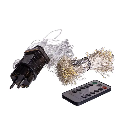 Новорічна гірлянда кімнатна штора Garlando D600LED3MY 3х3 м 600 LED Хвойна лапа Жовте світло  - фото 3