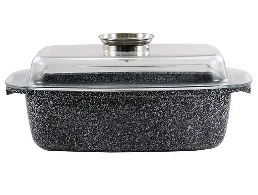 Гусятниця Zauberg алюмінієва мармурове покриття індукційна 32х22 см 5.5 л (SN 0832) - фото 1