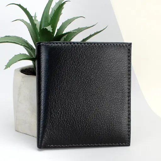 Портмоне мужское кожаное Ricco Grande 608-A черное на кнопке - фото 1