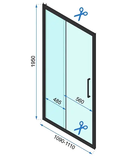 Душевая кабина Rea Rapid Slide 110x90 chrome пристенная REA-KPL-09104, Универсальная, прозрачная, хром - фото 6