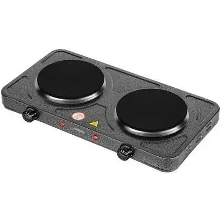 Настільна плита Ardesto ECS-J220G, графітовий, 2000W, електрична, 5 режимів, 2 конфорки, емаль, індикатор нагрівання - фото 1
