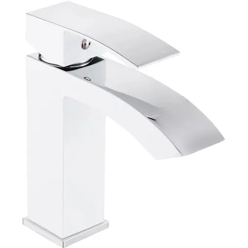 Смеситель для раковины Qtap Swan Cascada, Chrome/White (k35) QTSWA270CRW45568 - фото 1