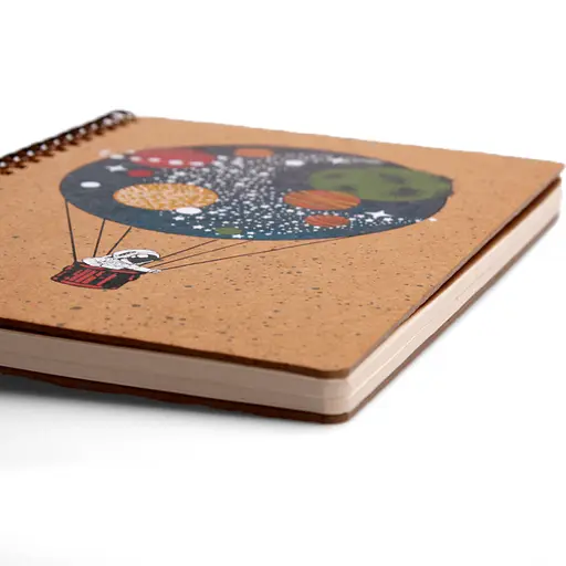 Блокнот "Воздушный шар" эко крафт-картон 11121-T-KR формат А5 на пружине - фото 3