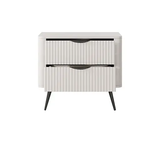 Тумба приліжкова Perfect Home Ланте / Lante з 2 шухлядами і чорними ніжками 2S Беж (PFH-091185) - фото 5