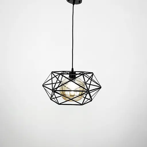 Люстра в чорному корпусі з плафоном янтар або графіт Line.F Колір плафона Янтарний - фото 5