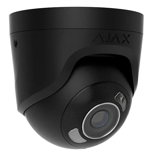 IP-Камера дротова Ajax TurretCam HL black, 8мп, 2.8мм, гібридне підсвічування IR 35м, білий Led 50м, Poe, True WDR, IP 65, ІЧ 35м, аудіо, кут огляду 100° до 110°, купольна, чорна - фото 4