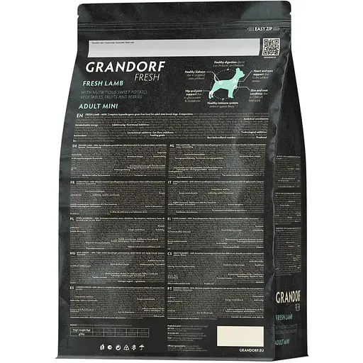 Сухий беззерновий корм для дорослих собак малих порід Grandorf Fresh Lamb & Sweet Potato Adult Dog Mini  з ягням та бататом 3 кг - фото 2