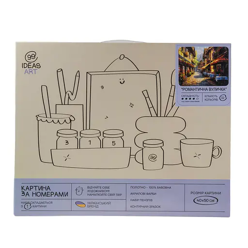 Набор для росписи "Романтическая улочка" 40*50 см, IDEA2-GX46981, ТМ "99IDEAS" - фото 4