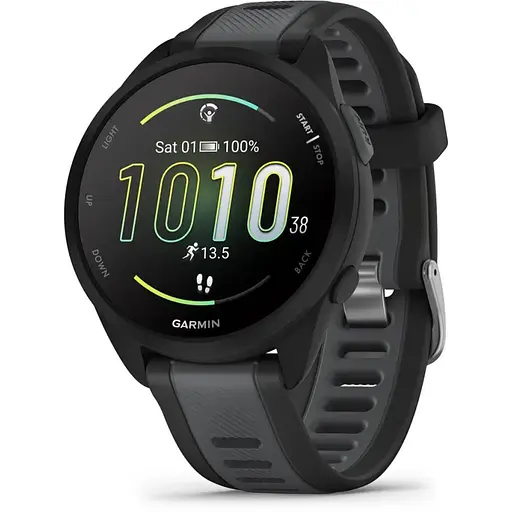 Смарт-часы Garmin Forerunner 165 Music с черным силиконовым ремешком - фото 1