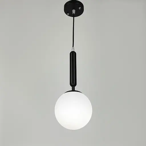 Підвісний світильник в чорному корпусі з білим плафоном | Арт. A91086/1 BK | Line F - фото 6