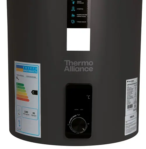 Водонагреватель электрический Thermo Alliance, 2 кВт, сухой ТЭН, 80 вертикальный, цилиндрический, черный (D80V20J3(D)KВ) - фото 3
