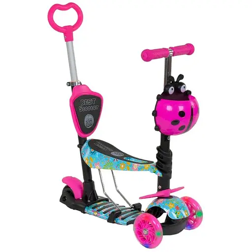 Самокат детский 5 в 1 Best Scooter 63-72х54х14 см Фиолетовый 000255086