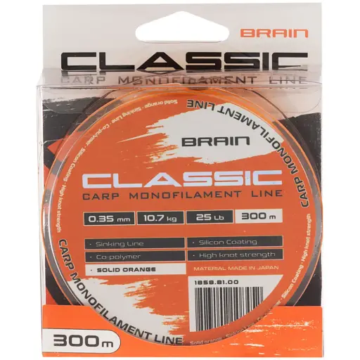 Волосінь Brain Classic Carp Line (solid orange) 300 м 0.35 мм 25 lb 10.7 кг - фото 2