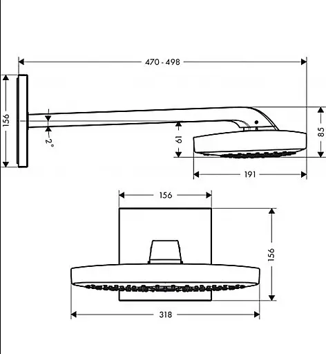 Верхний душ Hansgrohe Raindance Select E 300 3jet белый/хром 26468400, Хром - фото 3